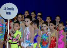 Bədii gimnastika üzrə XXII Bakı çempionatı və birinciliyi start götürüb. Bakı, Azərbaycan, 13 noyabr 2015